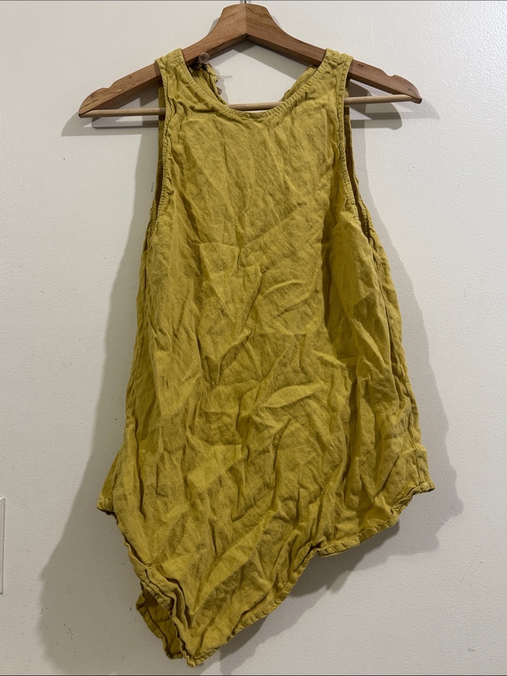 perry Mustard Yellow Asymmetrical Tank Top